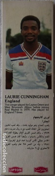 Cartes &agrave; collectionner de Football: COLECCION CROMOS FUTBOL LIPTON MUNDIAL 82 LAURIE CUNNINGHAM INGLATERRA CLUB REAL MADRID TIPO TARJETA