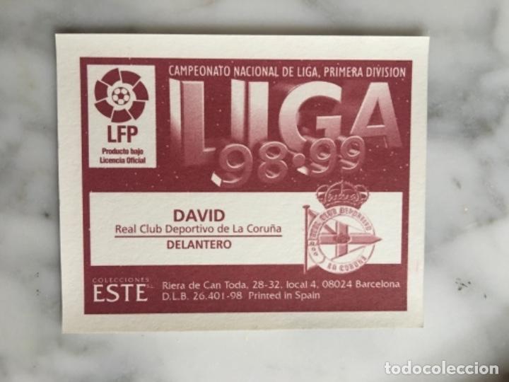 Cromos de f&uacute;tbol: Este 98-99 David nunca pegado - Foto 2