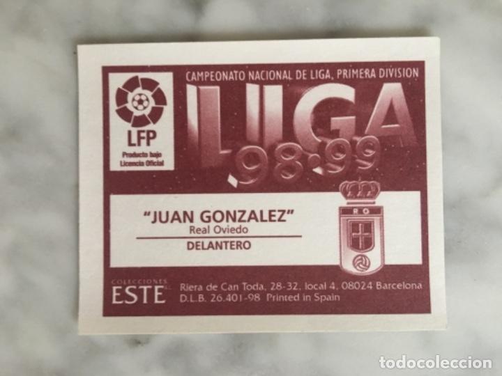 Cromos de f&uacute;tbol: Este 98-99 Juan Gonz&aacute;lez nunca pegado - Foto 2