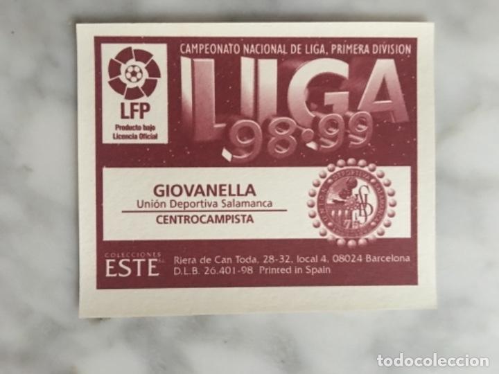 Cromos de f&uacute;tbol: Este 98-99 Giovanella nunca pegado - Foto 2