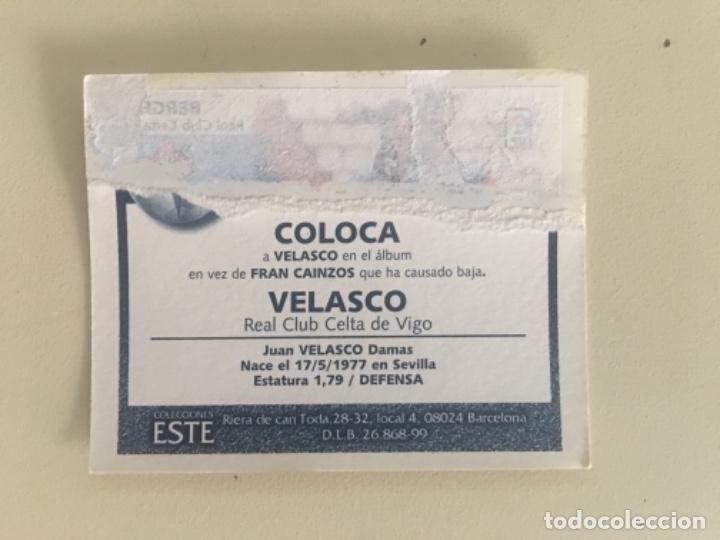 Cromos de f&uacute;tbol: Este 99-00 Velasco coloca ventanilla - Foto 2