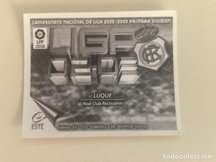 Cromos de f&uacute;tbol: Este 02-03 Luque nunca pegado - Foto 2