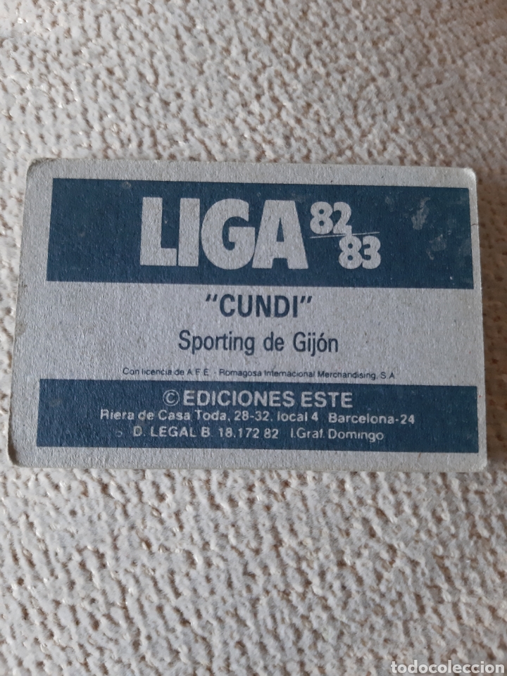 Cromos de f&uacute;tbol: EDICIONES ESTE 82 83 SPORTING GIJON CUNDI - Foto 2