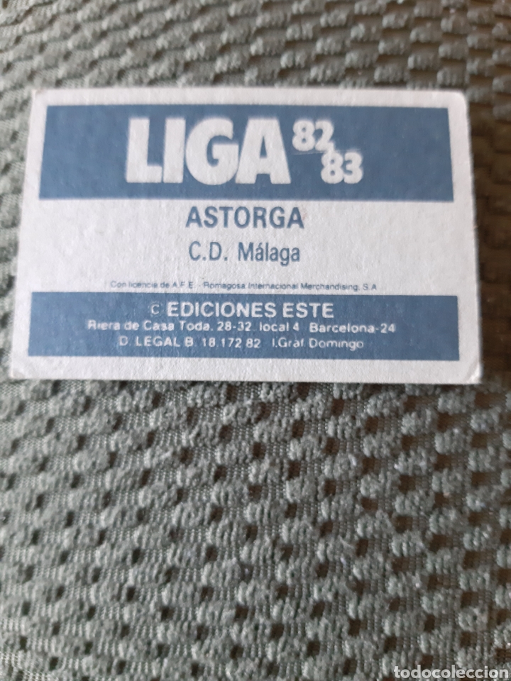 Cromos de f&uacute;tbol: EDICIONES ESTE 82 83 SIN PEGAR MALAGA ASTORGA - Foto 2
