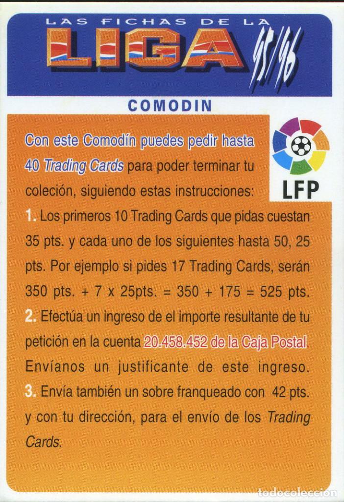 Cromos de f&uacute;tbol: FICHAS DE LA LIGA 1995-96 COMODIN - Foto 1