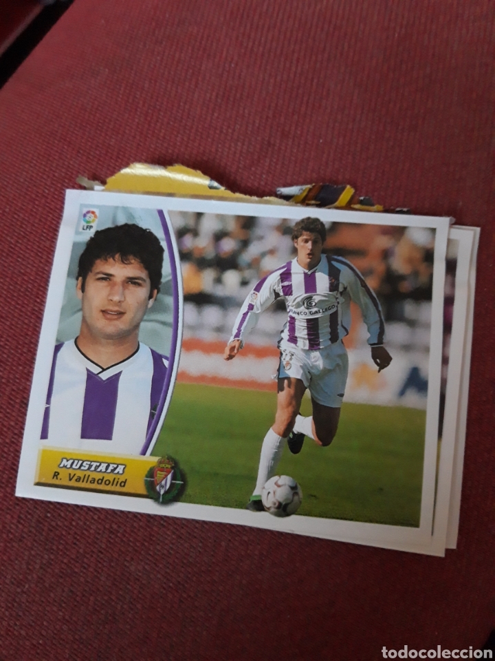Cromos de f&uacute;tbol: MUSTAFA VALLADOLID VENTANILLA ESTE 2003 2004 03 04 conserva trasera entera - Foto 1