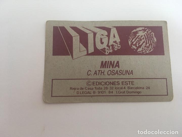 Cromos de f&uacute;tbol: CROMO ESTE 84-85 1984-1985 MINA. - Foto 2