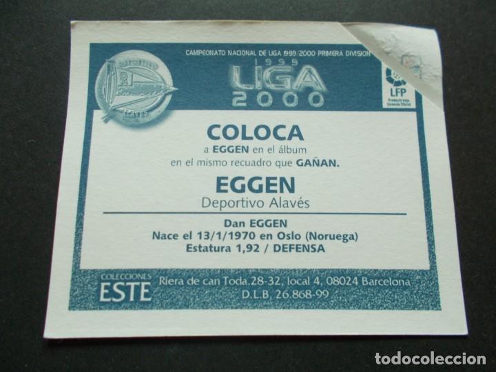 Cromos de f&uacute;tbol: ESTE  99-00  COLOCA  EGGEN  ALAVES  VENTANILLA - Foto 2