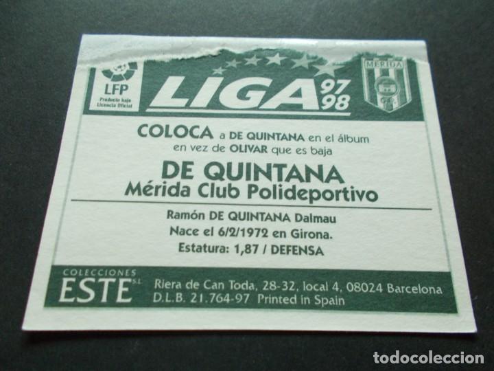 Cromos de f&uacute;tbol: ESTE 97-98  COLOCA  DE QUINTANA  MERIDA  VENTANILLA - Foto 2