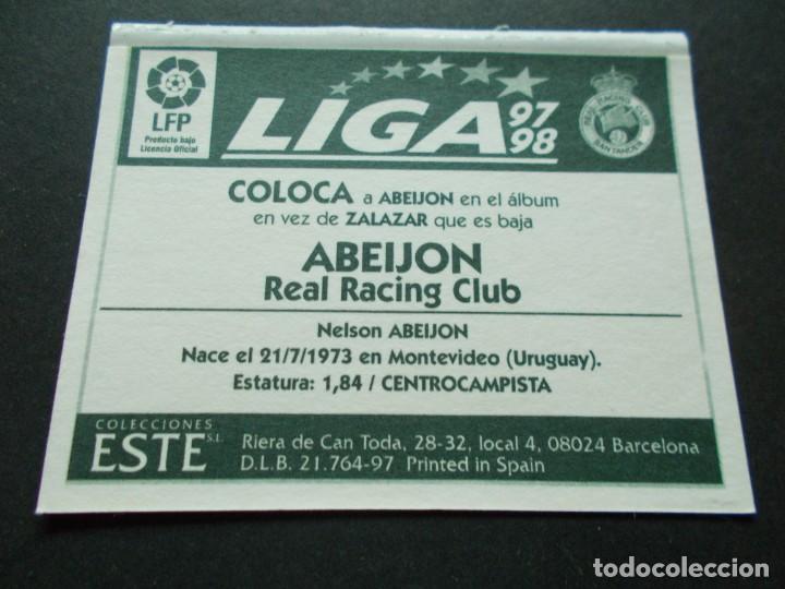 Cromos de f&uacute;tbol: ESTE 97-98  COLOCA  ABEIJON  RACING  VENTANILLA - Foto 2