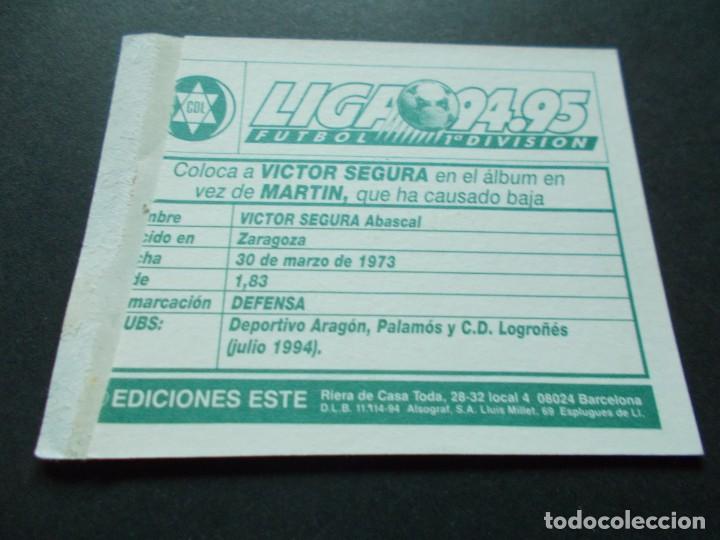 Cromos de f&uacute;tbol: ESTE 94-95  COLOCA  VICTOR SEGURA  LOGRO&Ntilde;ES  VENTANILLA - Foto 2