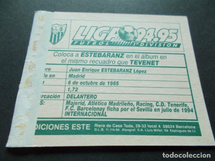Cromos de f&uacute;tbol: ESTE 94-95  COLOCA  ESTEBARANZ  SEVILLA  VENTANILLA - Foto 2