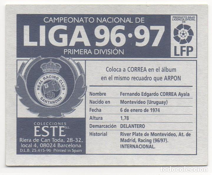 Cromos de f&uacute;tbol: ESTE 96-97 COLOCA CORREA. NUNCA PEGADO. - Foto 2
