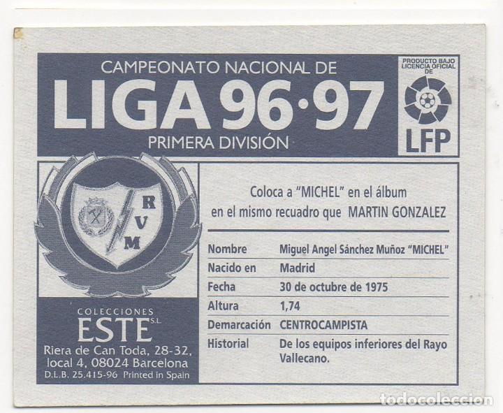 Cromos de f&uacute;tbol: ESTE 96-97 COLOCA MICHEL. NUNCA PEGADO. - Foto 2