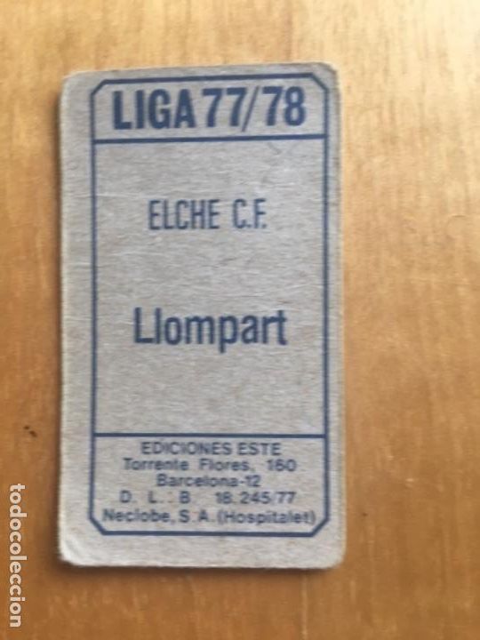 Cromos de f&uacute;tbol: Este 77-78 Llompart sin pegar - Foto 2