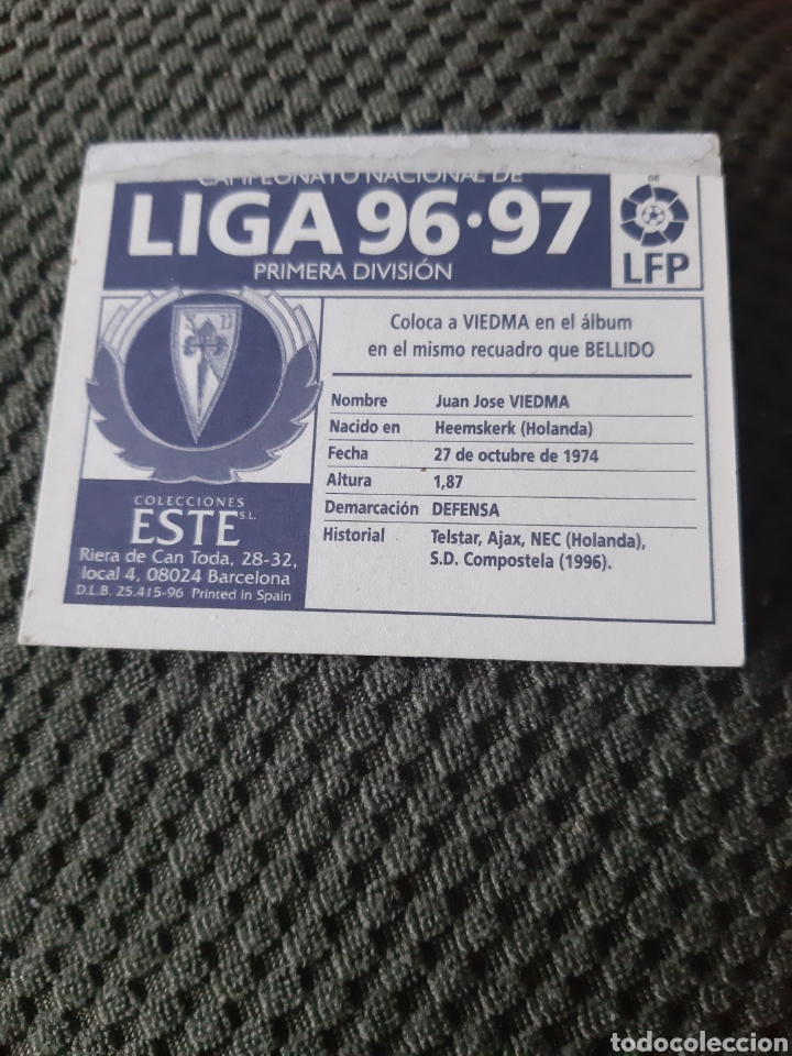 Cromos de f&uacute;tbol: EDICIONES ESTE 96 97 VIEDMA COMPOSTELA COLOCA - Foto 2