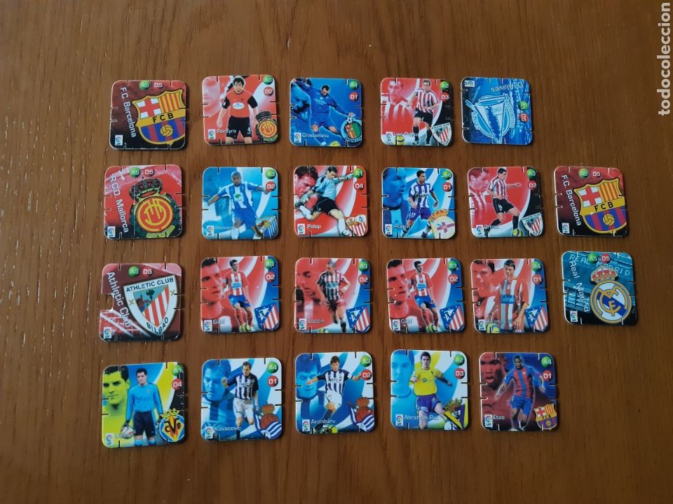 Cromos de f&uacute;tbol: Lote 22 tazos de f&uacute;tbol cuadrados Grefusa