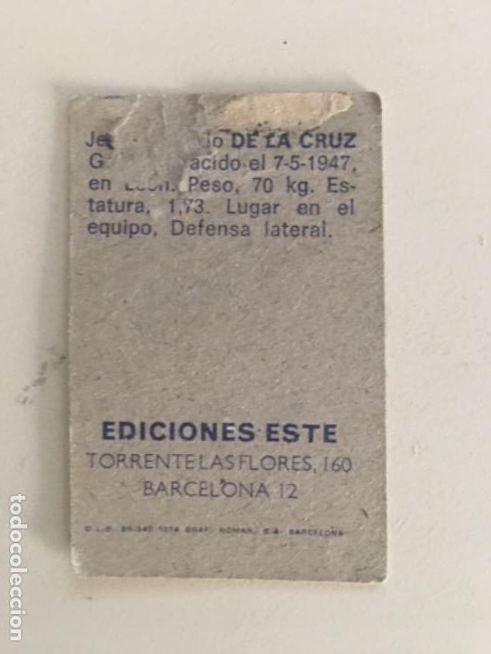 Cromos de f&uacute;tbol: Este 74-75 De la Cruz despegado - Foto 2