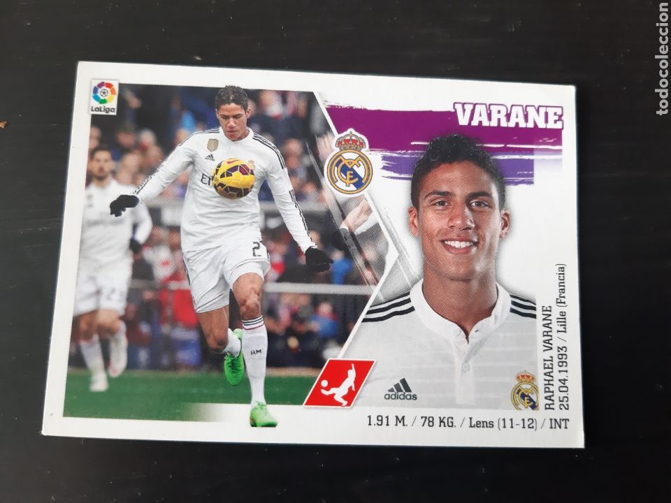 Cromos de f&uacute;tbol: EDICIONES ESTE 2015 2016 VARANE REAL MADRID ERROR CON C.F - Foto 1