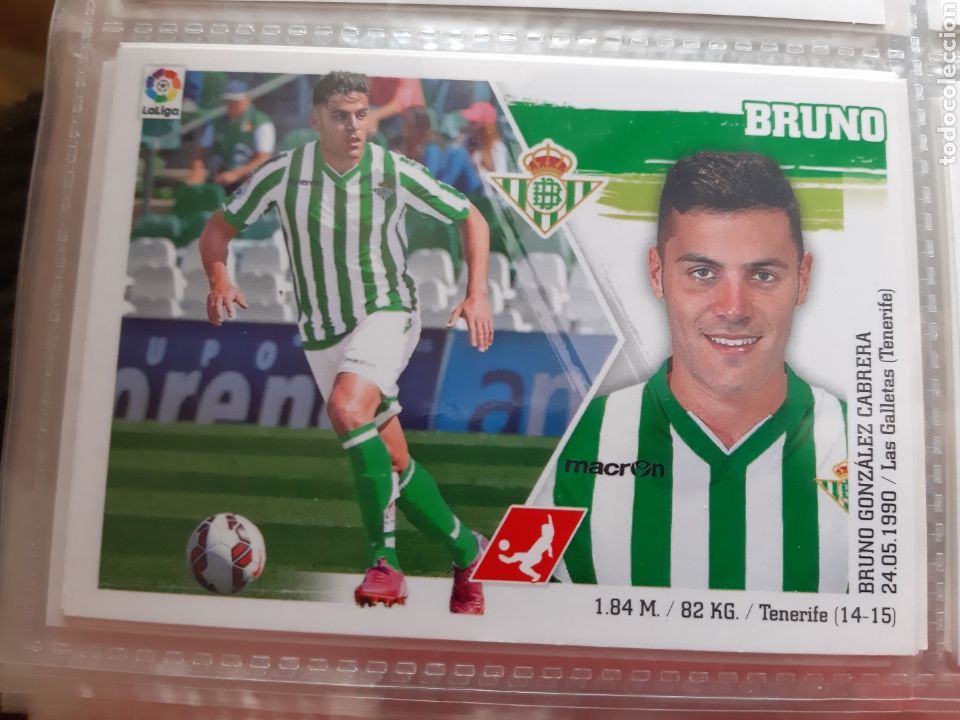 Cromos de f&uacute;tbol: EDICIONES ESTE PANINI 2015 2016 REAL BETIS BRUNO - Foto 1