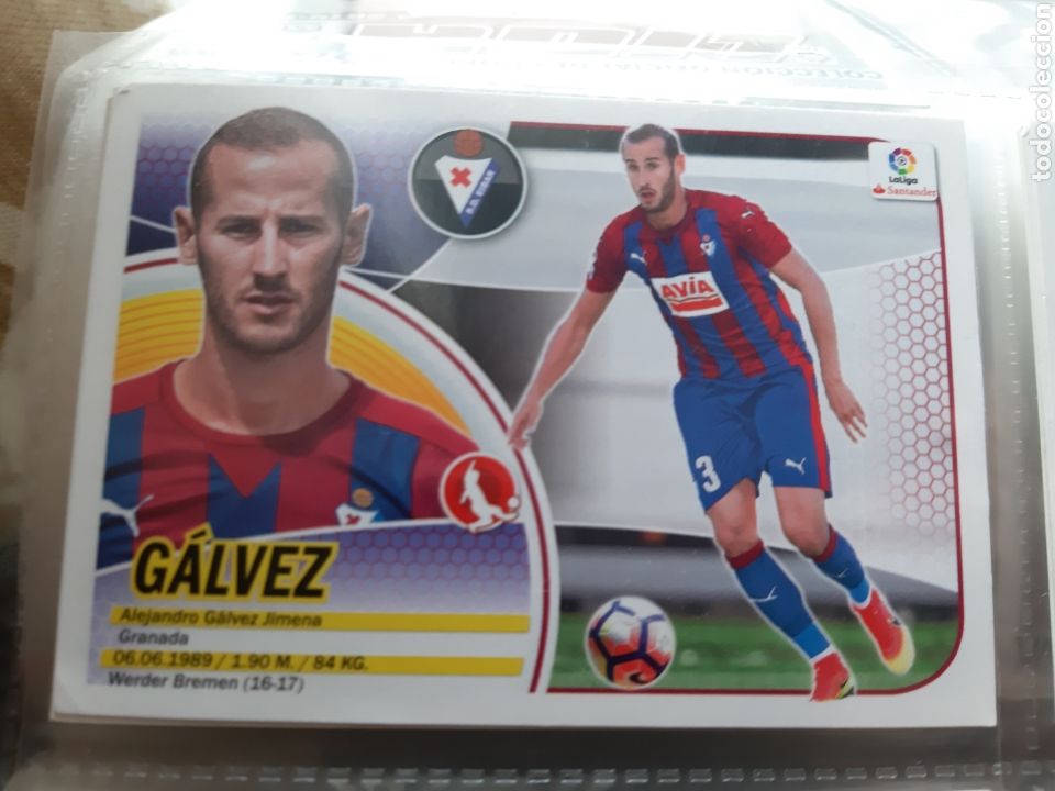 Cromos de f&uacute;tbol: EDICIONES ESTE PANINI 2016 2017 FICHAJE VERSI&Oacute;N SANTANDER GALVEZ EIBAR - Foto 1