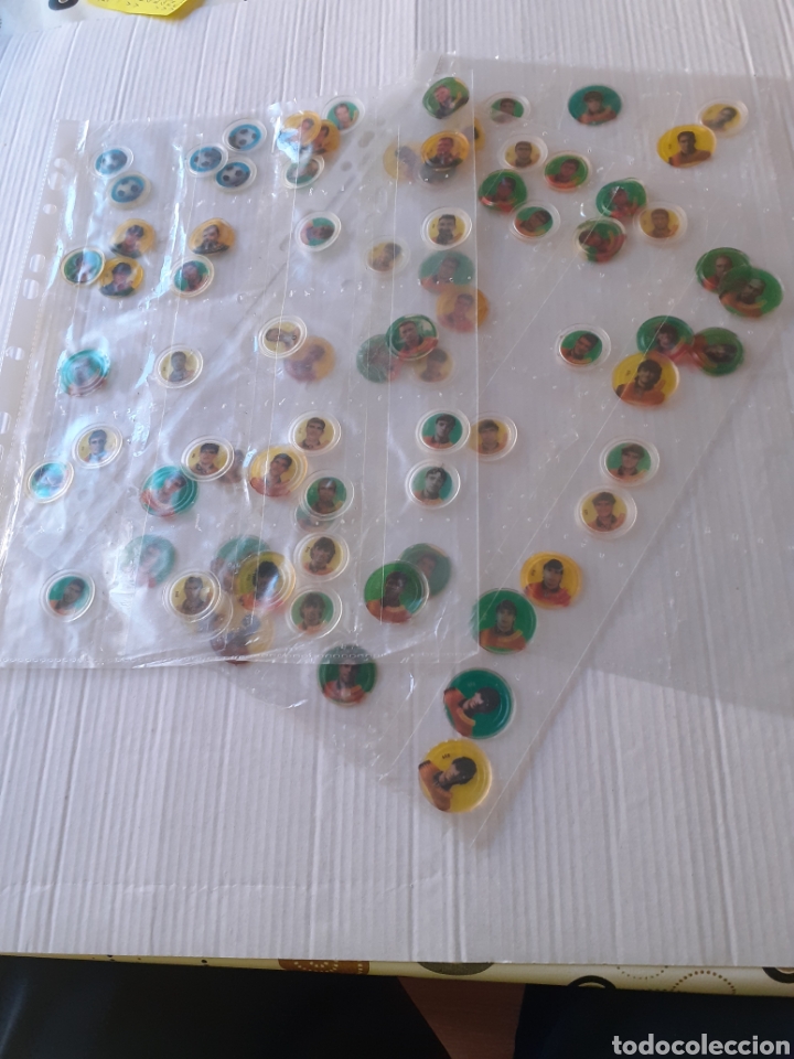 Cromos de F&uacute;tbol: Precio por unidad , pide tus faltas chapas a la eurocopa 96 futbol tipo tazos coca cola fanta