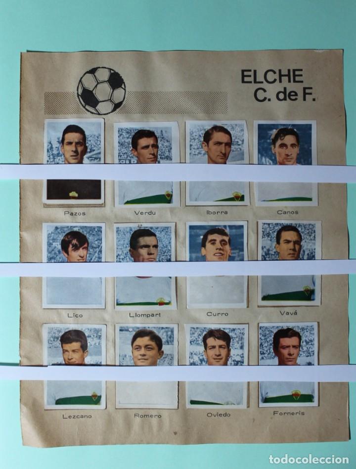 Cromos de f&uacute;tbol: CROMOS DE FUTBOL HOJA COMPLETA. ELCHE C. DE F.. DEL ALBUM 1967 RUIZ ROMERO. TORNEOS CONTINENTALES.
