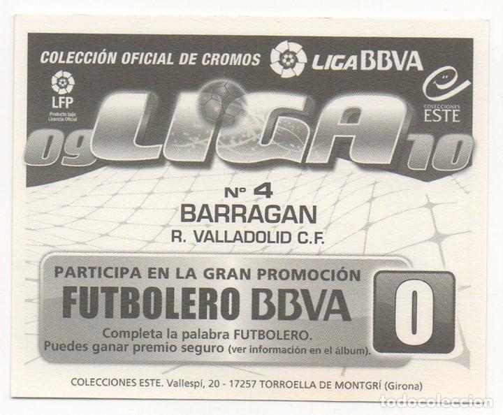 Cromos de f&uacute;tbol: ESTE 09-10 BARRAG&Aacute;N. NUNCA PEGADO. - Foto 2