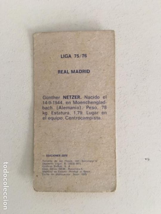 Cromos de f&uacute;tbol: Este 75-76 Netzer nunca pegado - Foto 2