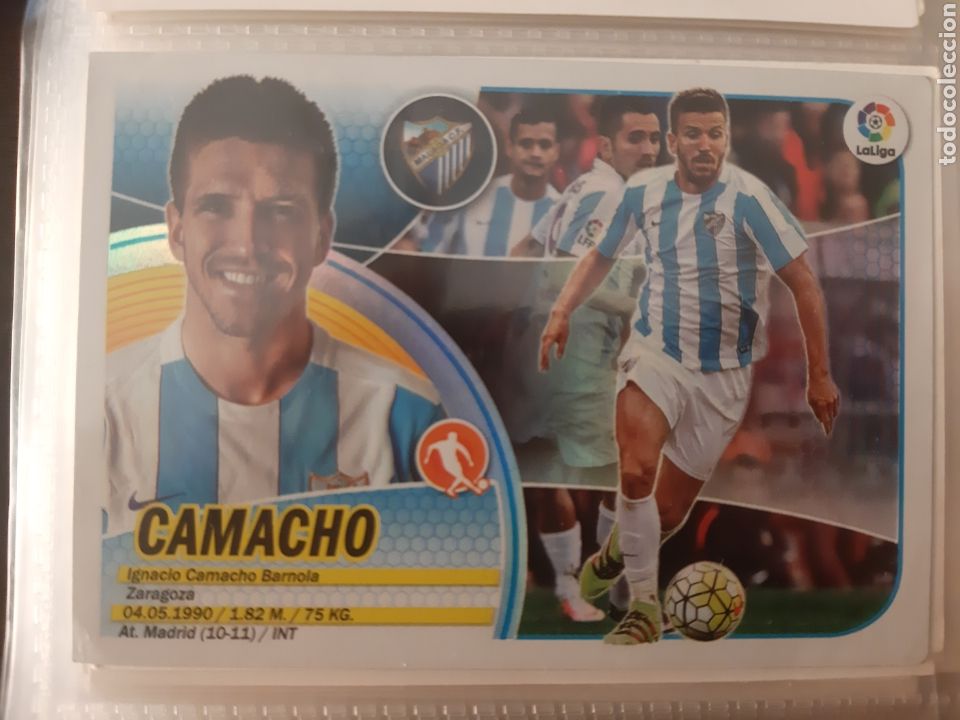 Cromos de f&uacute;tbol: EDICIONES ESTE PANINI 2016 2017 CAMACHO MALAGA BRILLANTE - Foto 1