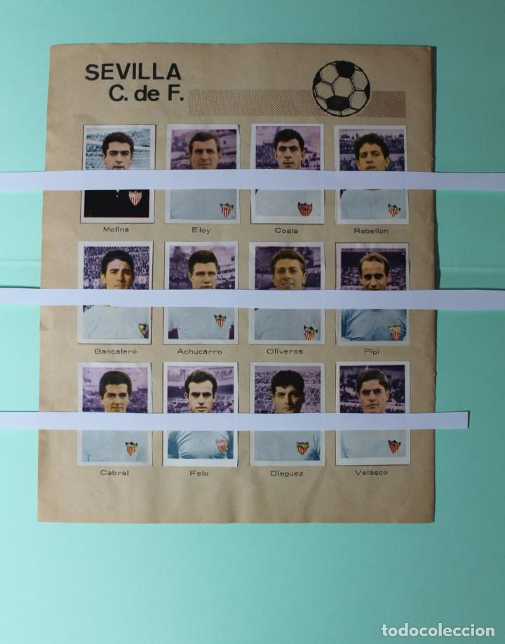 Cromos de f&uacute;tbol: CROMOS DE FUTBOL HOJA COMPLETA. SEVILLA CLUB DE FUTBOL, DEL ALBUM A&Ntilde;O 1967 DE RUIZ ROMERO. VER FOTOS