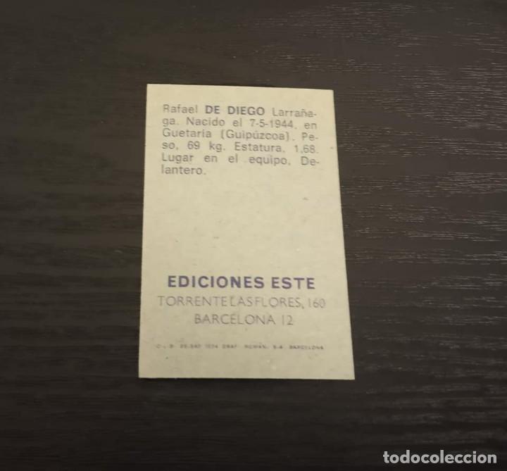 Cromos de f&uacute;tbol: -ESTE 74-75 : DE DIEGO ( ESPA&Ntilde;OL ) - Foto 2