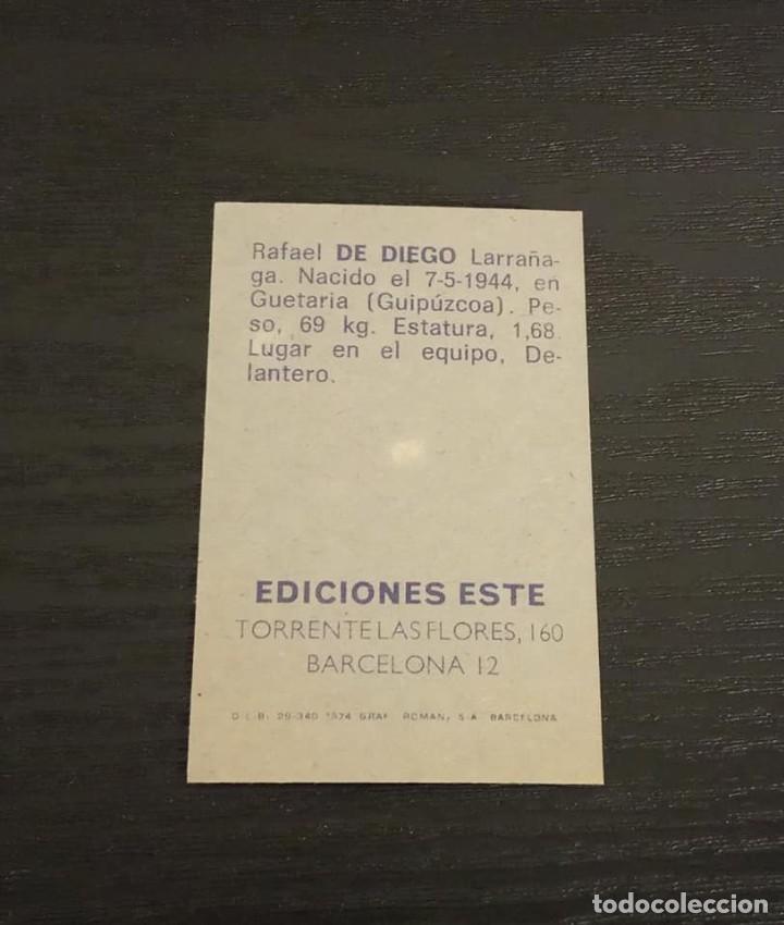 Cromos de f&uacute;tbol: -ESTE 74-75 : DE DIEGO ( ESPA&Ntilde;OL ) - Foto 2