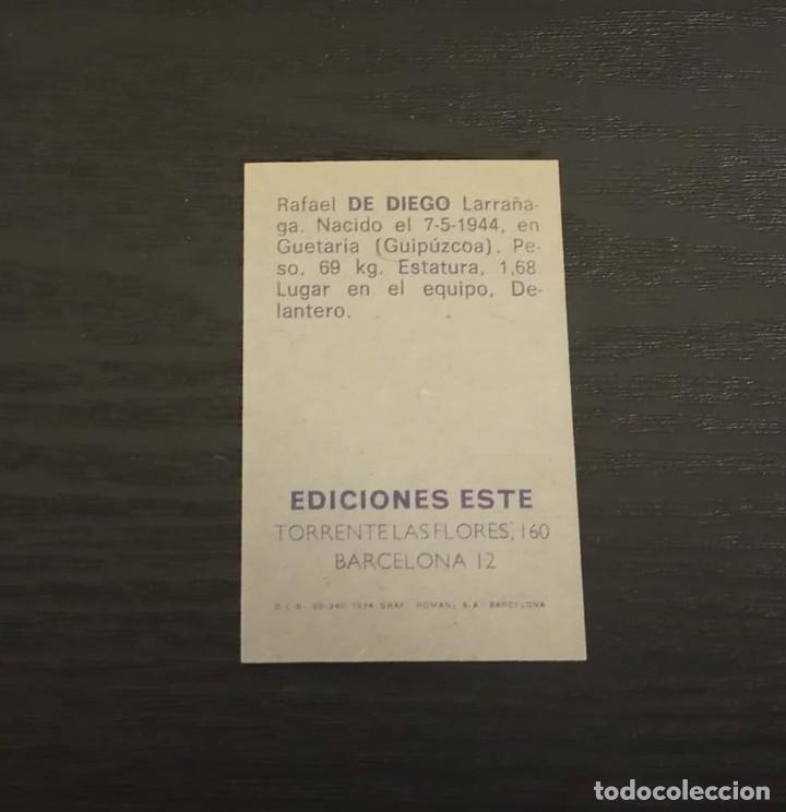Cromos de f&uacute;tbol: -ESTE 74-75 : DE DIEGO ( ESPA&Ntilde;OL ) - Foto 2