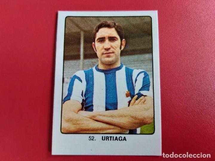Fu&szlig;ball-Sticker: CAMPEONES DEL DEPORTE MUNDIAL CROMOS N&ordm;52 URTIAGA-REAL SOCIEDAD EDICIONES KEISA 1974 SIN PEGAR