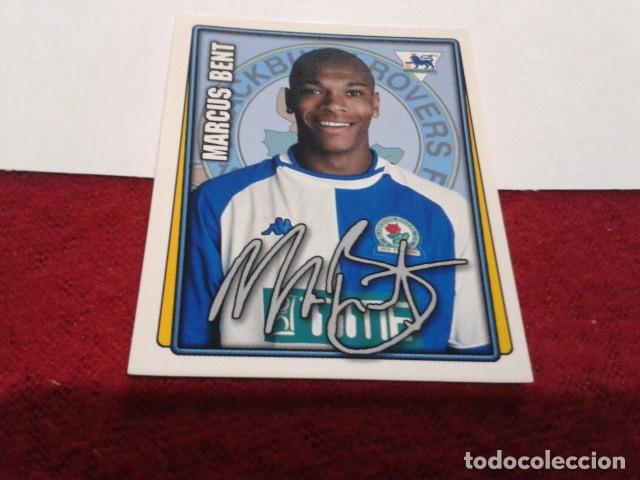Cromos de f&uacute;tbol: CROMO Walkers Merlin F.A. Premier League 2001/02 MARCUS BENT N&ordm; 60 Aut&oacute;grafo IMPRESO Blackburn Rover