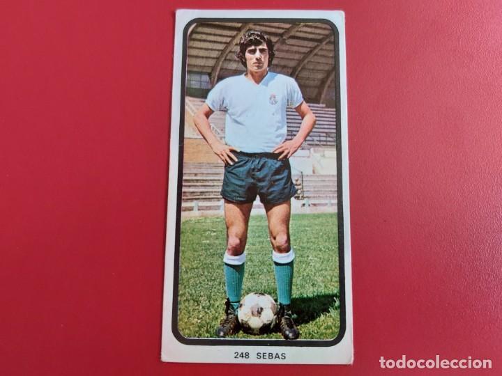 Football Stickers: CAMPEONATOS NACIONALES FUTBOL 1973-1974 N&ordm;248 SEBAS-RACING DE SANTANDER RUIZ ROMERO