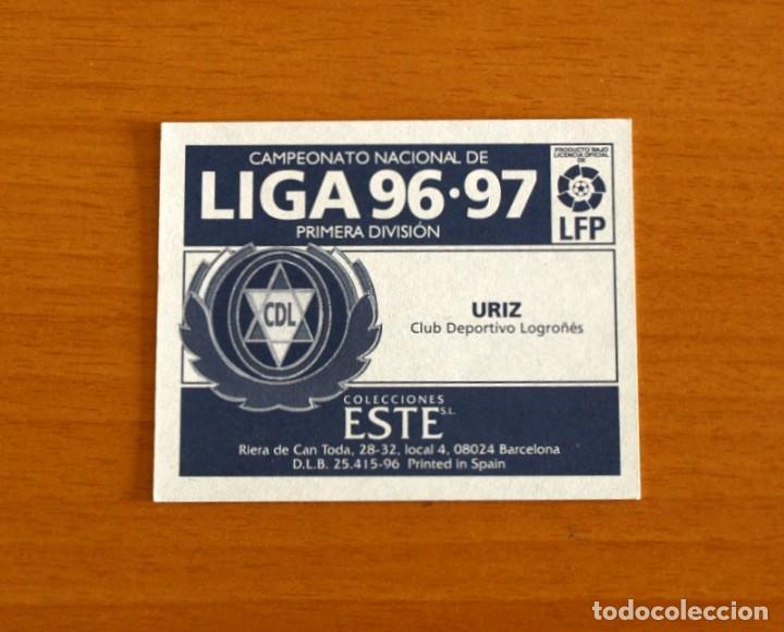 Cromos de f&uacute;tbol: Logro&ntilde;&eacute;s - Uriz - Ediciones Este 1996-1997, 96-97 - Nunca pegado - Foto 2