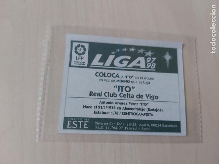 Cromos de f&uacute;tbol: COMPLETA TU ALBUM ESTE 97 98 COLOCA ITO - VENTANILLA CON TRASERA COMPLETA - - Foto 2