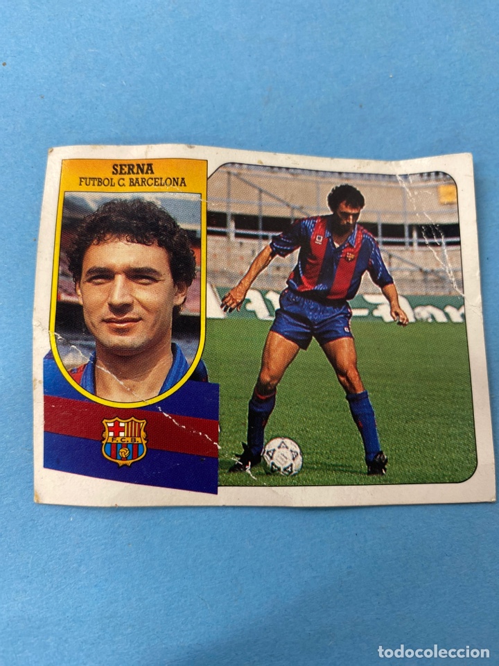 Cartes &agrave; collectionner de Football: Antiguo cromo de f&uacute;tbol fe liga espa&ntilde;ola. Liga 1991-1992. Serna. Futbol club Barcelona