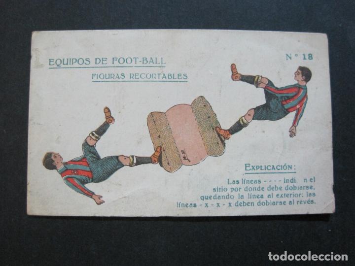Cromos de Futebol: FC BARCELONA-EQUIPOS DE FOOT BALL-FIGURAS RECORTABLES-N&ordm;18-CHOCOLATE AMATLLER-CROMO ANTIGUO-(70.597)