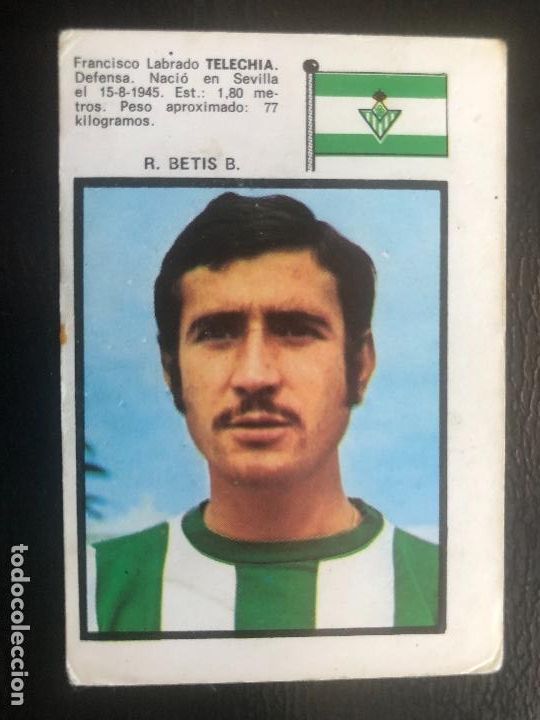 Figurine di Calcio: CROMO FUTBOL NUNCA PEGADO EDITORIAL FHER CAMPEONATO NACIONAL LIGA 71-72 TELECHIA R.BETIS