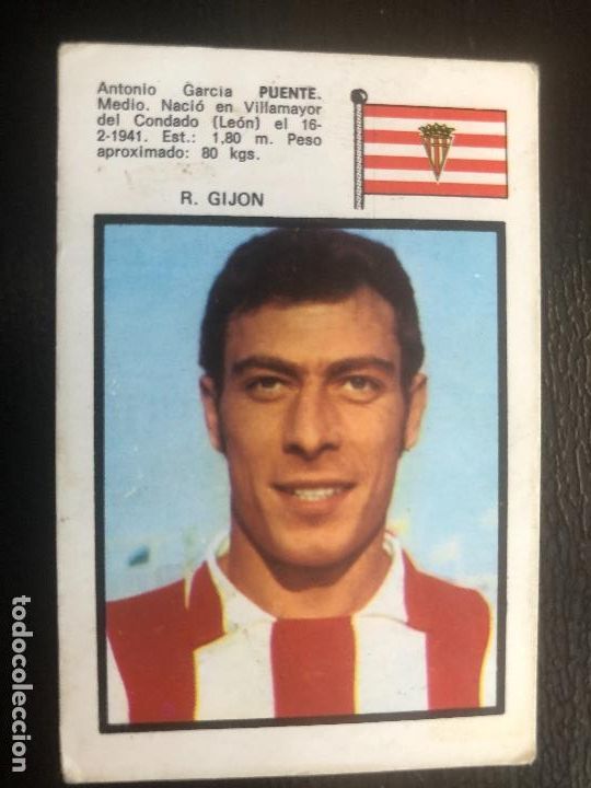 Figurine di Calcio: CROMO FUTBOL NUNCA PEGADO EDITORIAL FHER CAMPEONATO NACIONAL LIGA 71-72 R.GIJON FUENTE