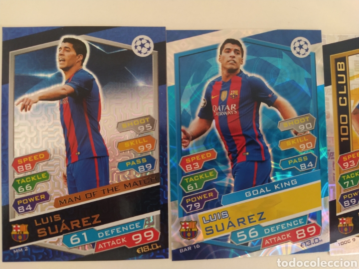 Cromos de f&uacute;tbol: Luis SUAREZ Bar&ccedil;a Match Attax 2016-17 - Foto 2