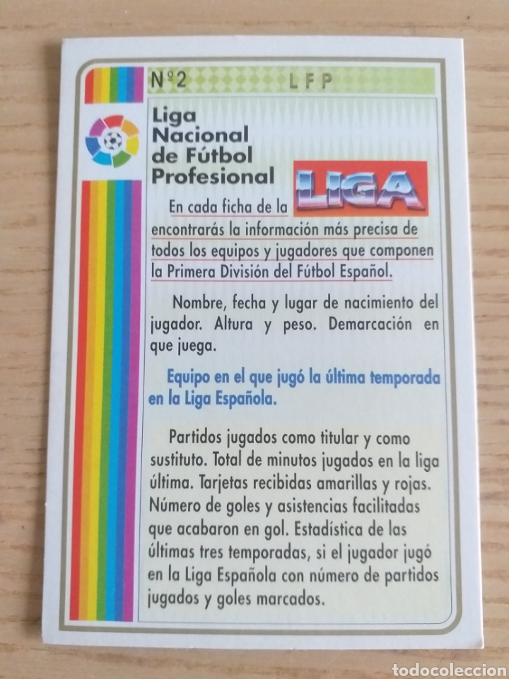Cromos de Futebol: F&Uacute;TBOL CROMO N&ordm; 2 Gu&iacute;a Colecci&oacute;n MUNDICROMO 1994 1995