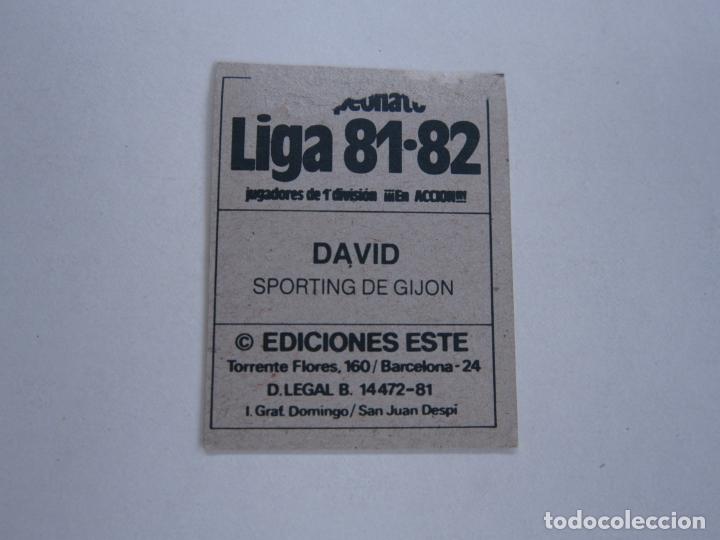 Cromos de f&uacute;tbol: ESTE 81 82 DAVID SPORTING GIJON M 1981 1982 - Foto 2