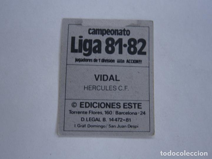 Cromos de f&uacute;tbol: ESTE 81 82 VIDAL HERCULES M 1981 1982 - Foto 2