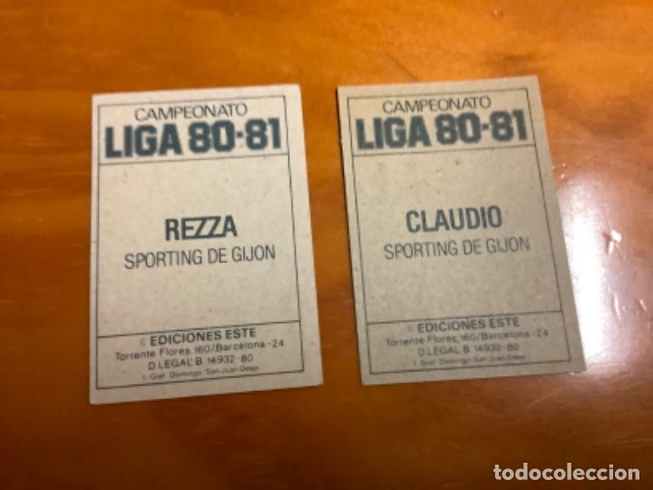 Cromos de f&uacute;tbol: REZZA Y CLAUDIO DEL SPORTING DE GIJON ESTE 80/81 - Foto 2
