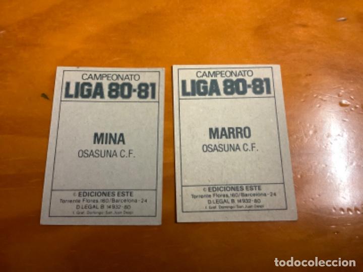Cromos de f&uacute;tbol: MINA Y MARRO DEL OSASUNA ESTE 80/81 - Foto 2
