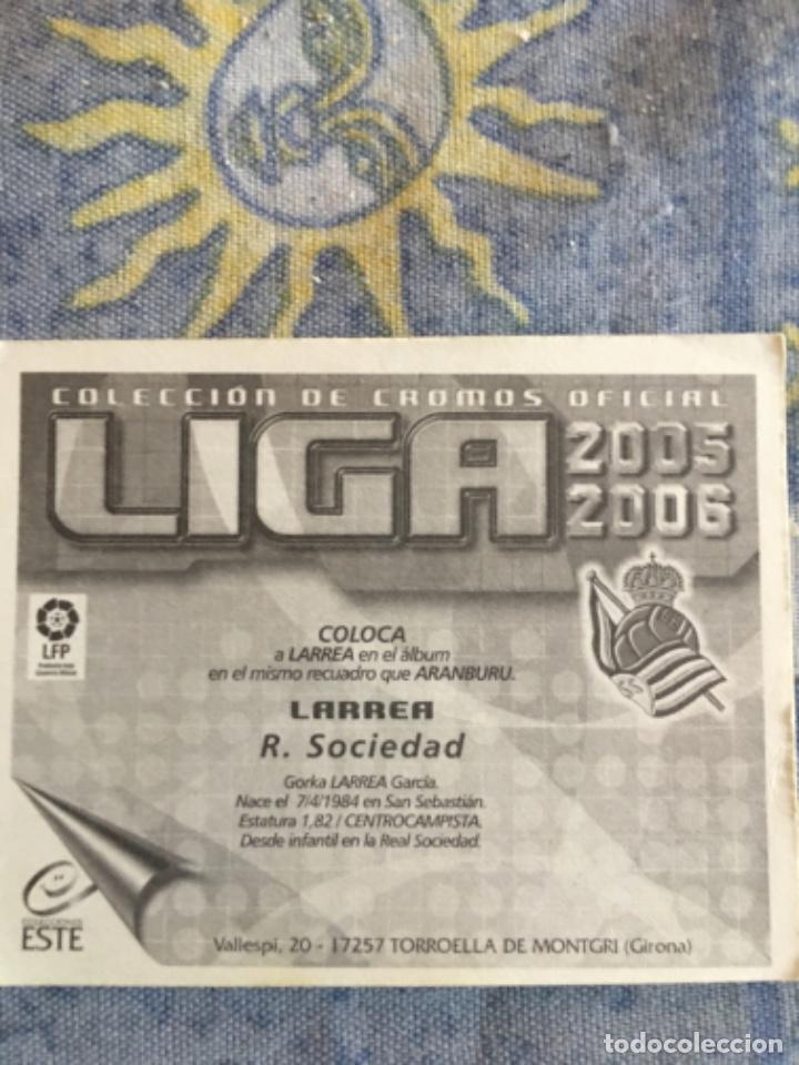 Cromos de f&uacute;tbol: Cromo este 2005 06 larrea - Foto 2